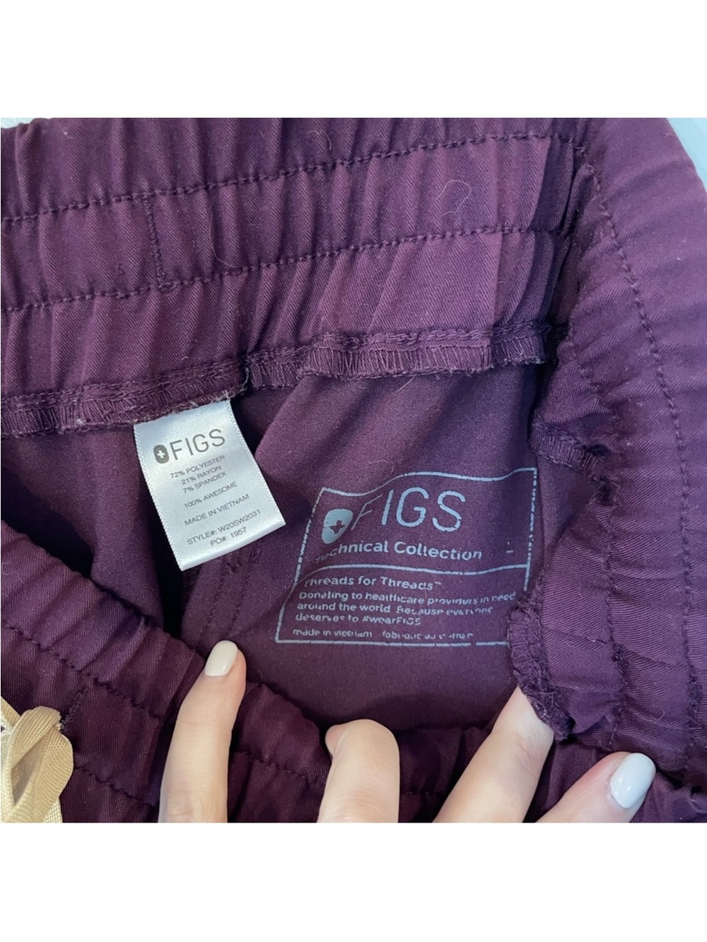 Figs HW Yola Scrub Pant in Deep Purple Sz XL - Picture 4 of 5